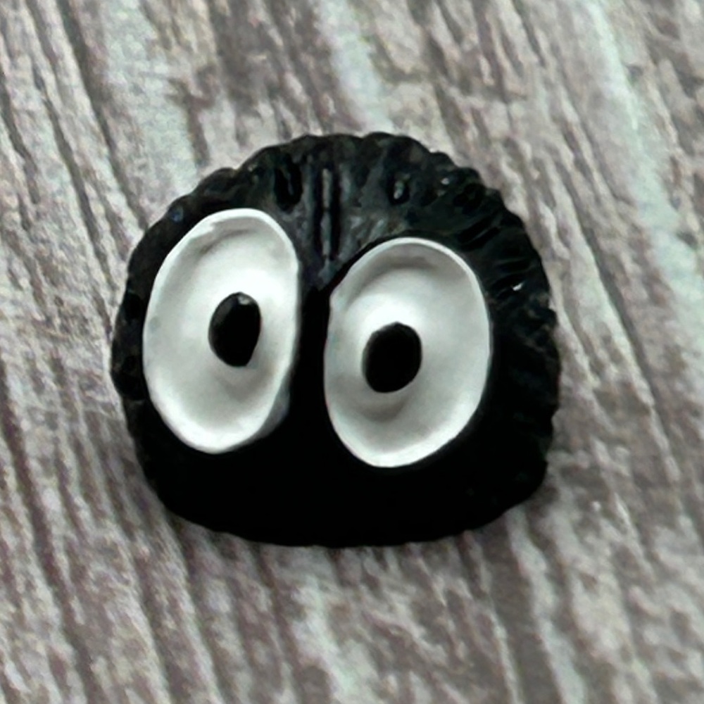 NEW SET OF 5 🖤 Soot Sprite Dust Bunny Mini Figurine Black w/ Eyes Spirited Away